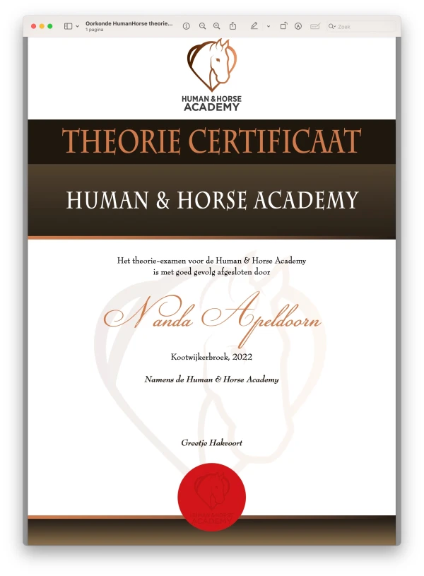 Theorie paarden opleidingen 